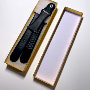 Black silicone Apple Watch Sport band